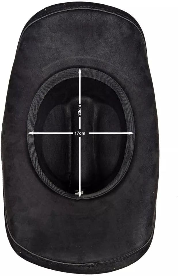 Mrlahat Western Cowboy Faux Felt Hat Uptrun Fedora Outdoor Wide Brim Hat Black