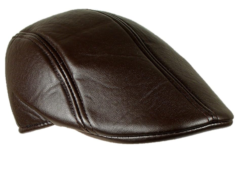 Mrlahat Ivy Cap Gatsby Newsboy Faux Leather Hat Golf Driving Flat Cab Unisex Hat