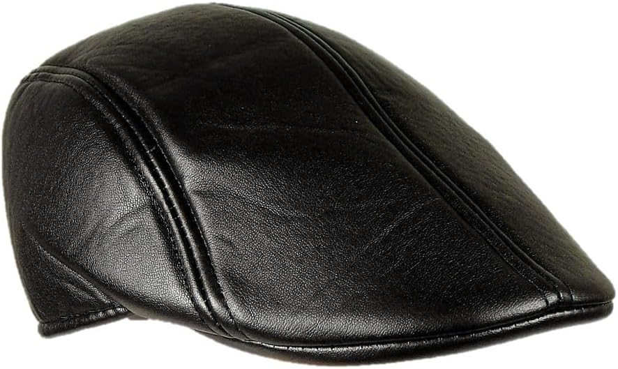 Mrlahat Ivy Cap Gatsby Newsboy Faux Leather Hat Golf Driving Flat Cab Unisex Hat