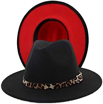 2 Tone Women and Men Flat Wide Brim Warm Felt Fedora Hat Retro Style Panama Hat