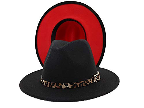 2 Tone Women and Men Flat Wide Brim Warm Felt Fedora Hat Retro Style Panama Hat