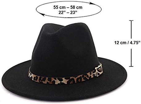 2 Tone Women and Men Flat Wide Brim Warm Felt Fedora Hat Retro Style Panama Hat