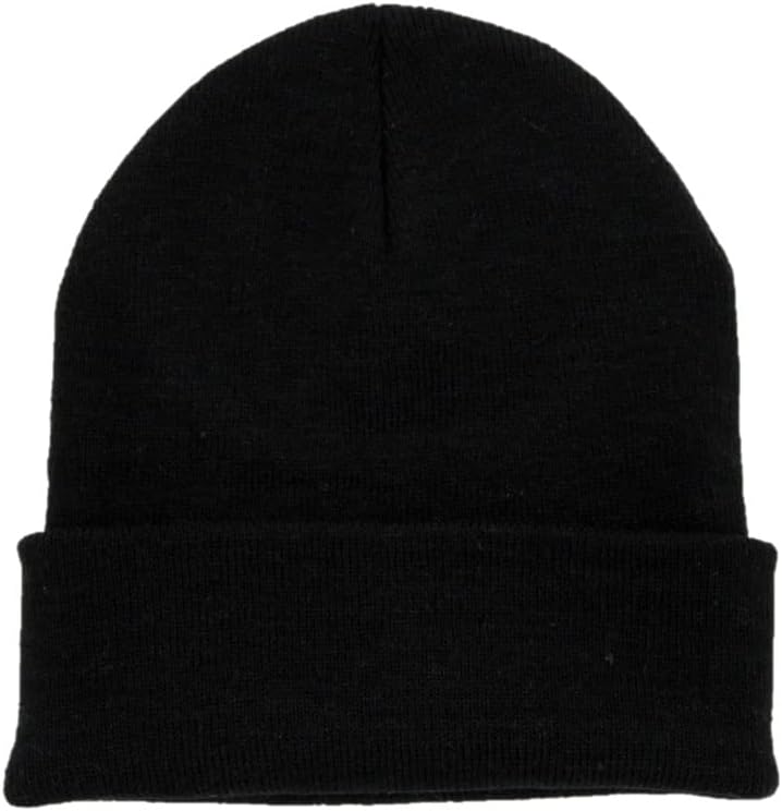 Plain Long Beanie Men Women Unisex Cuffed Skull Knit OSFM