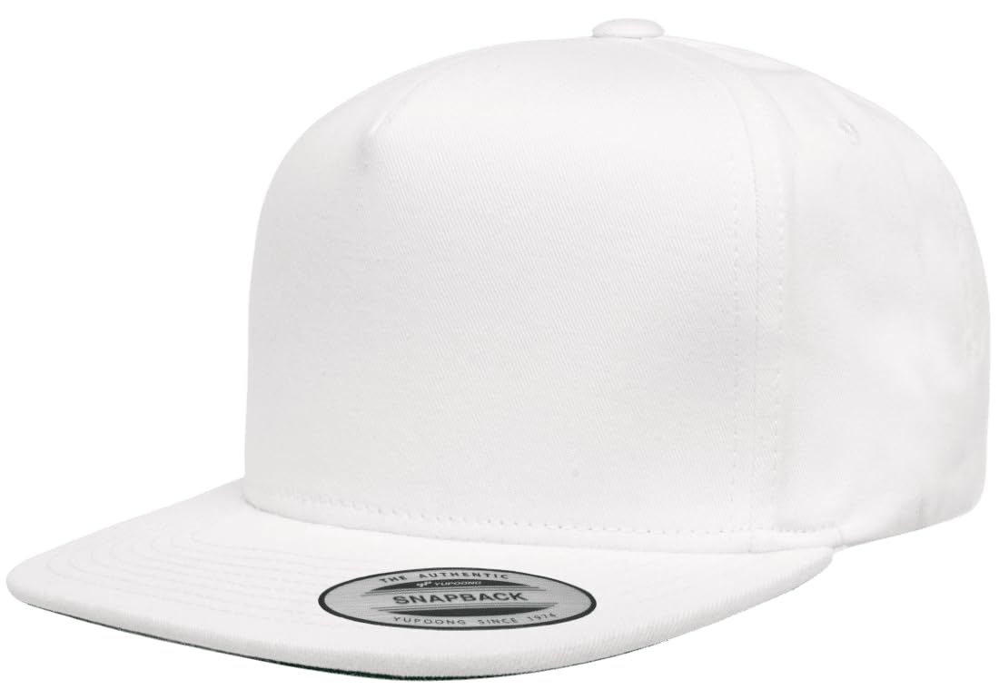 6007 Yupoong Classic Cotton Twill Snapback Cap Hat 5 Panel