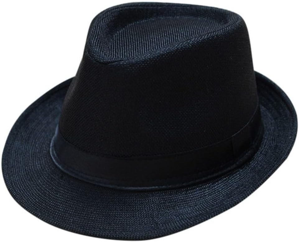 Mrlahat Unisex Classic Trilby Fedora Casual Short Brim Structured Gangster Panama Hat