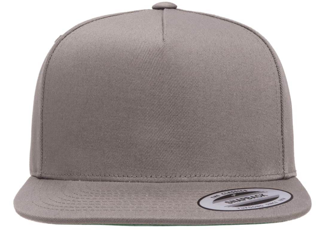 6007 Yupoong Classic Cotton Twill Snapback Cap Hat 5 Panel