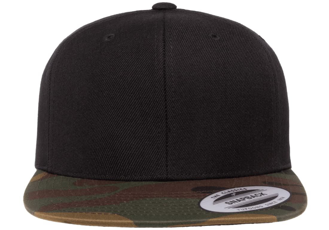 6089 Yupoong Yp by Flexfit 6-Panel Structured Flat Visor Classic Snapback Cap