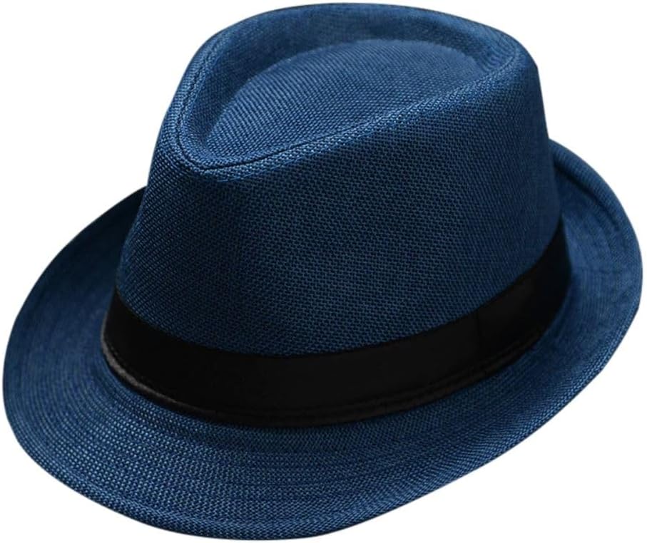 Mrlahat Unisex Classic Trilby Fedora Casual Short Brim Structured Gangster Panama Hat
