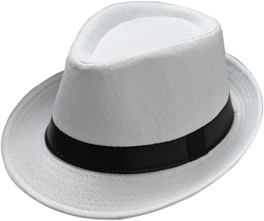 Mrlahat Unisex Classic Trilby Fedora Casual Short Brim Structured Gangster Panama Hat