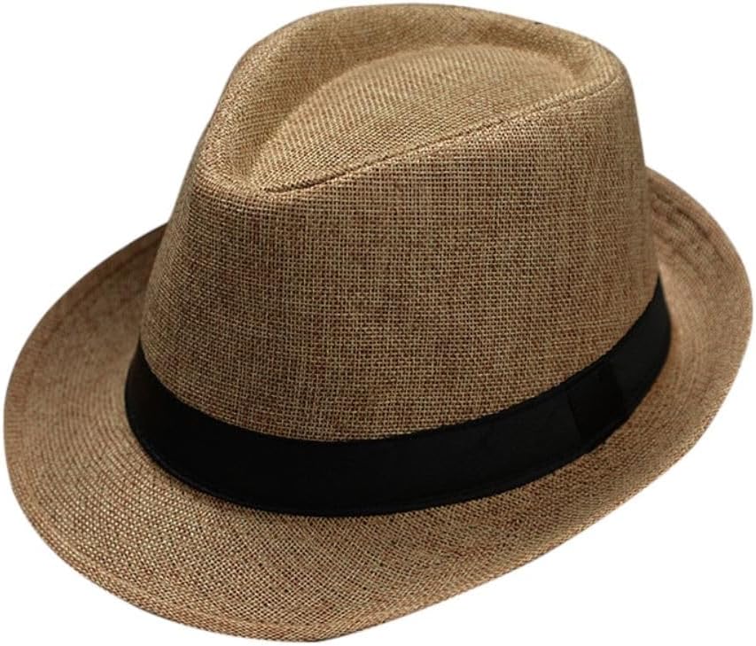 Mrlahat Unisex Classic Trilby Fedora Casual Short Brim Structured Gangster Panama Hat