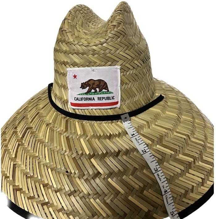 Classic Straw Sun Beach Hat Wide Brim with Chin Cord OSFM