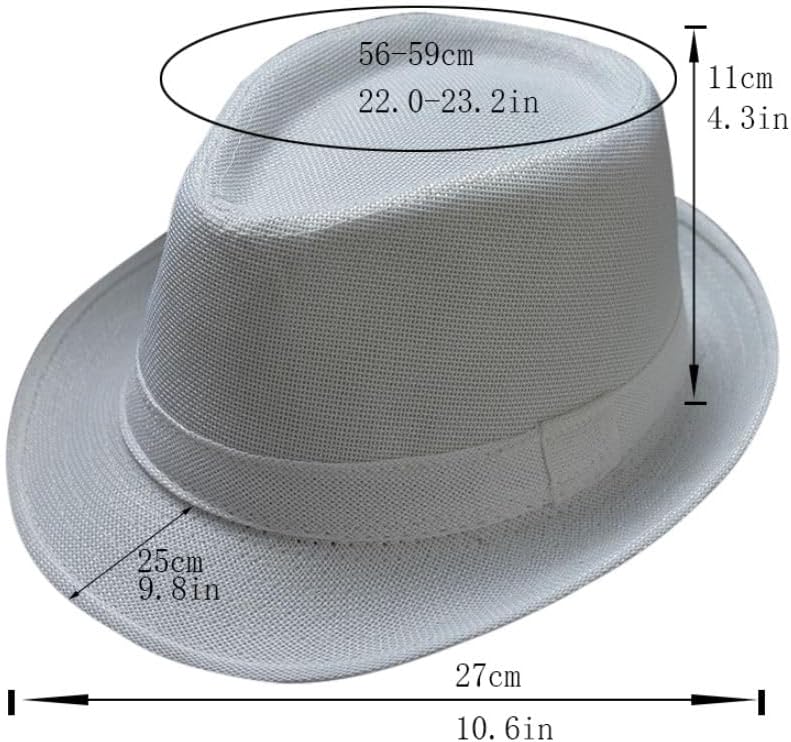 Mrlahat Unisex Classic Trilby Fedora Casual Short Brim Structured Gangster Panama Hat