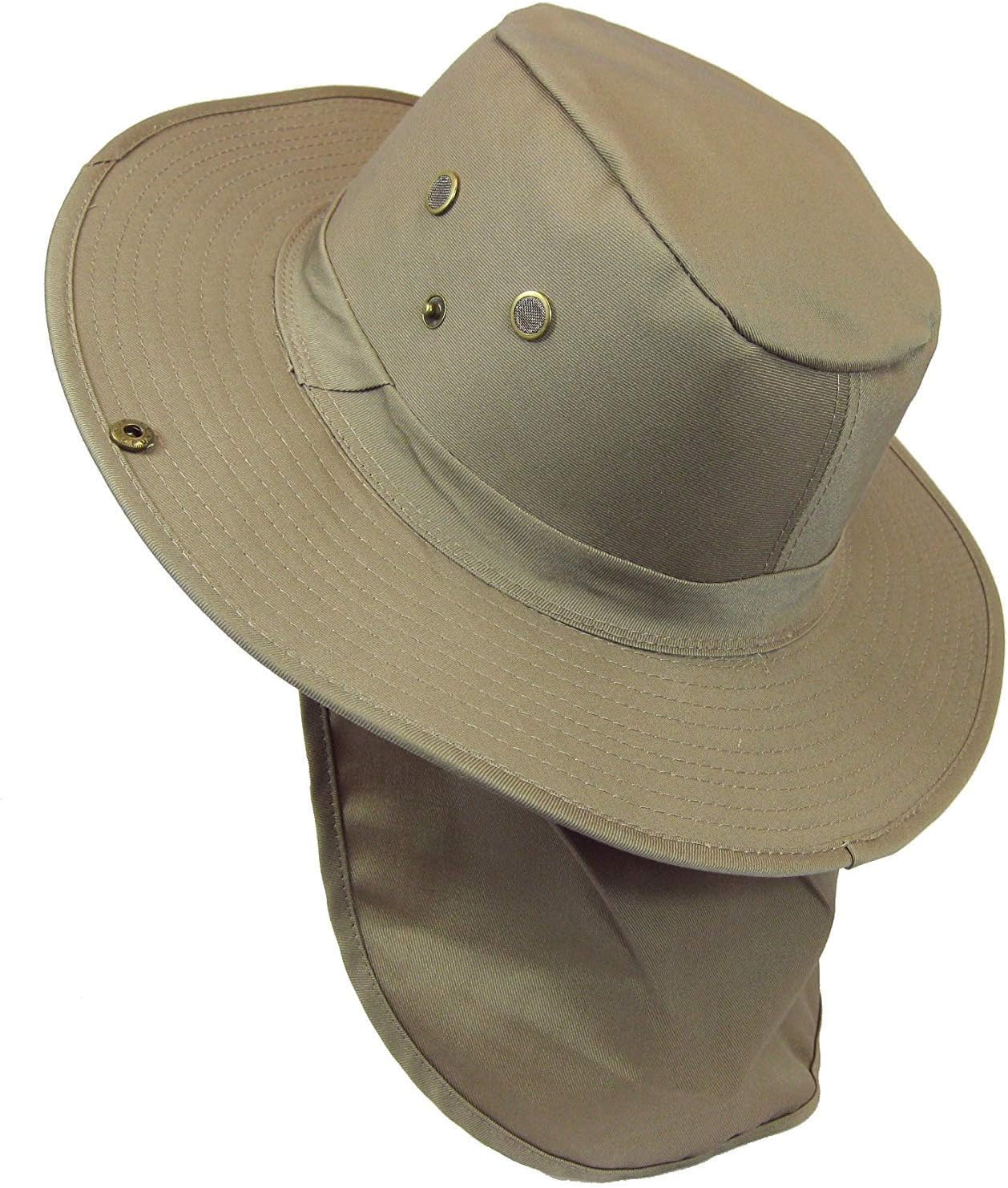 Wide Brim Outdoor Safari Summer Sun Protection Hat with Wide Ear and Neck Flap