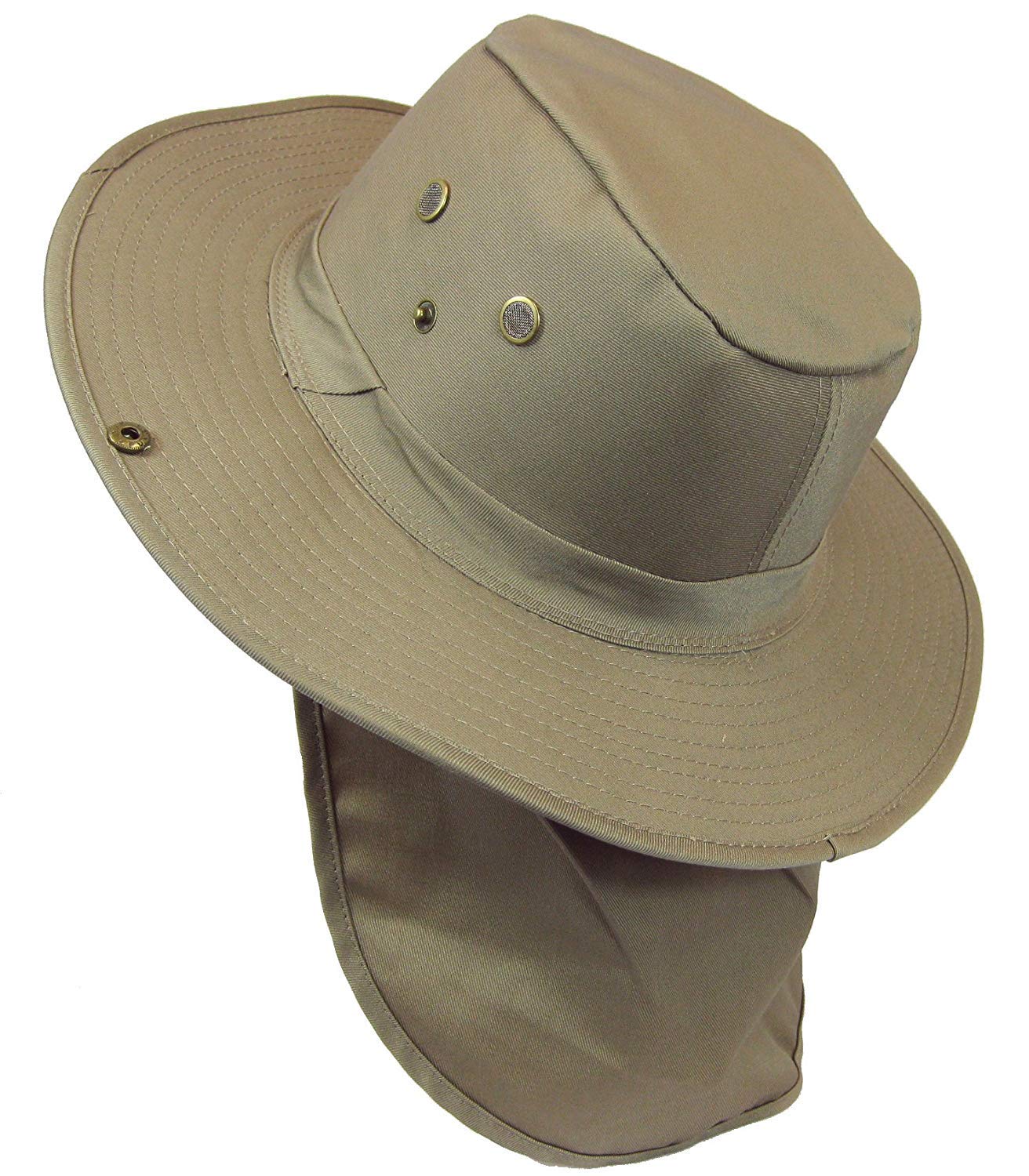 Wide Brim Outdoor Safari Summer Sun Protection Hat with Wide Ear and Neck Flap