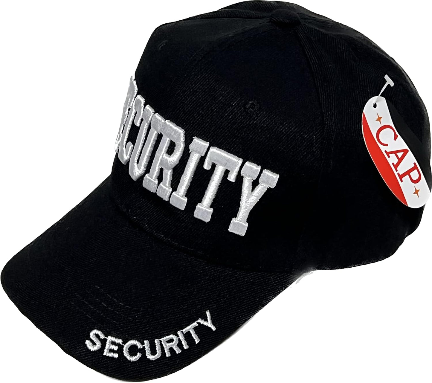 Security Baseball Cap Adjustable 3D Embroidered for Men Women Black