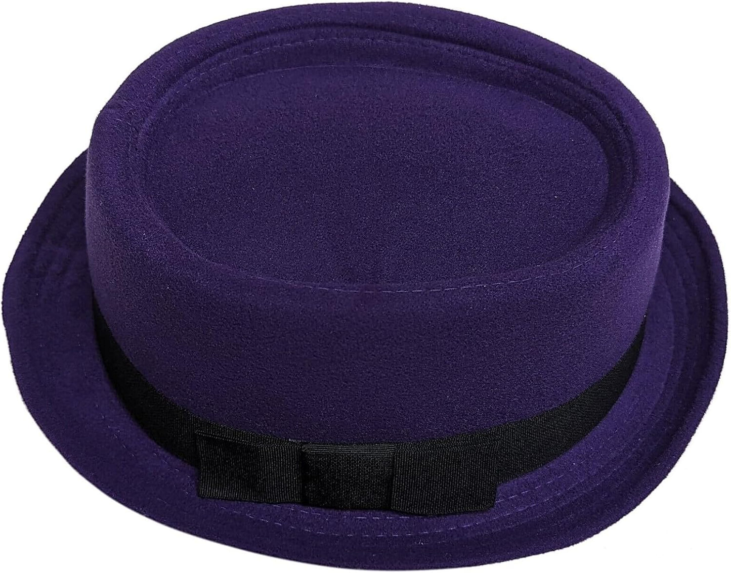 Porkpie All Season Unisex Derby Fedora Upturn Short Brim Wool Blend Hat