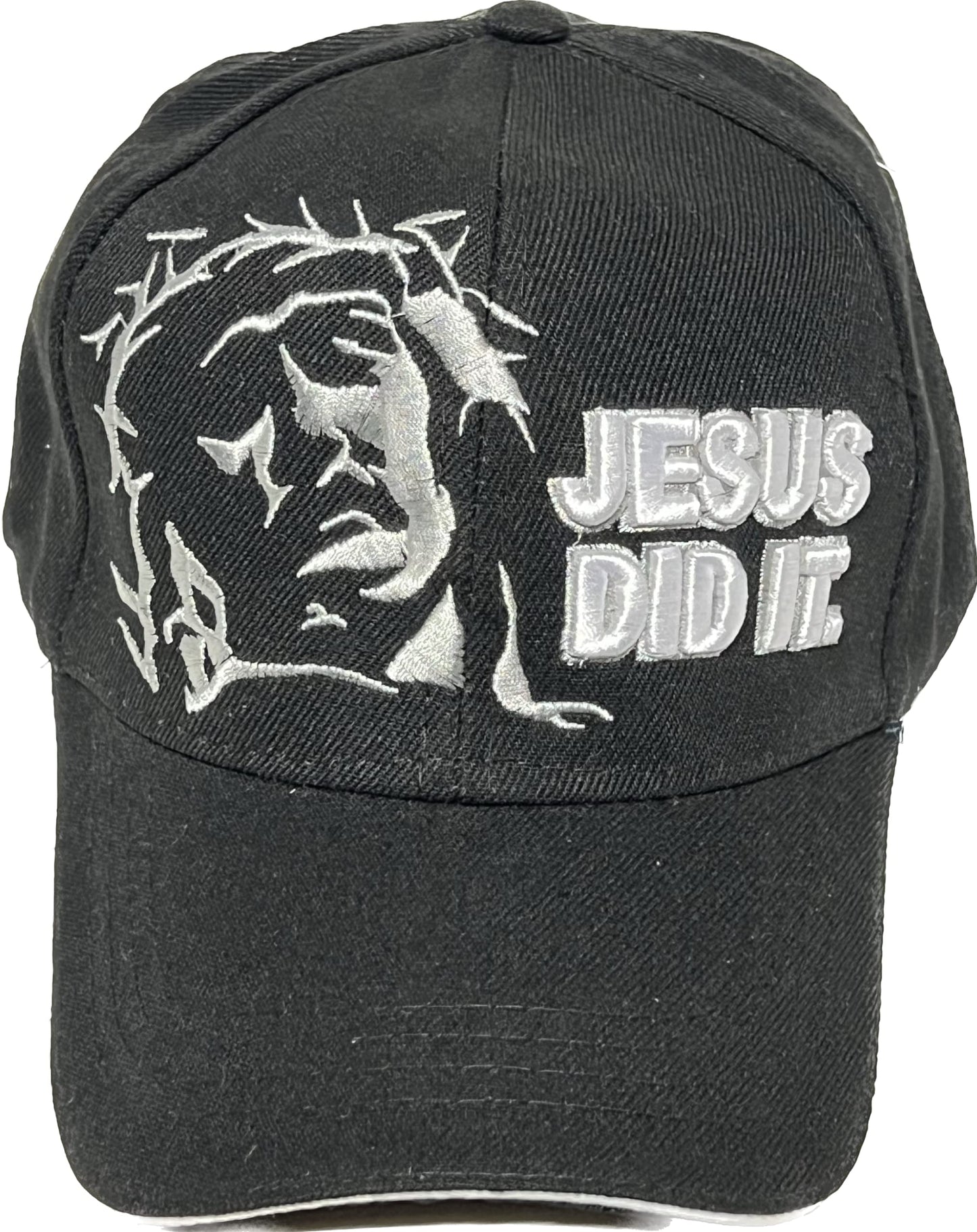 Jesus Did It Religious Bible Baseball Cap Adjustable 3D Embroidered Outdoor Black