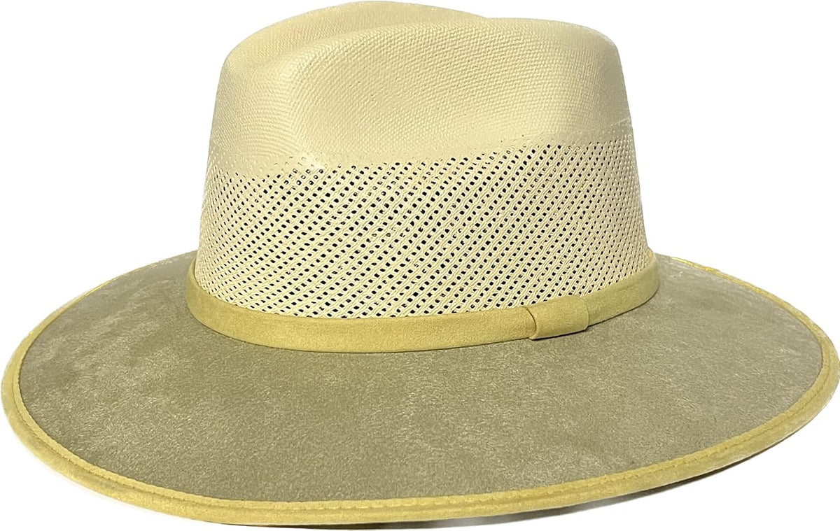 Wide Brim Western Cowboy Cowgirl Outdoor 2 Tone Faux Felt 