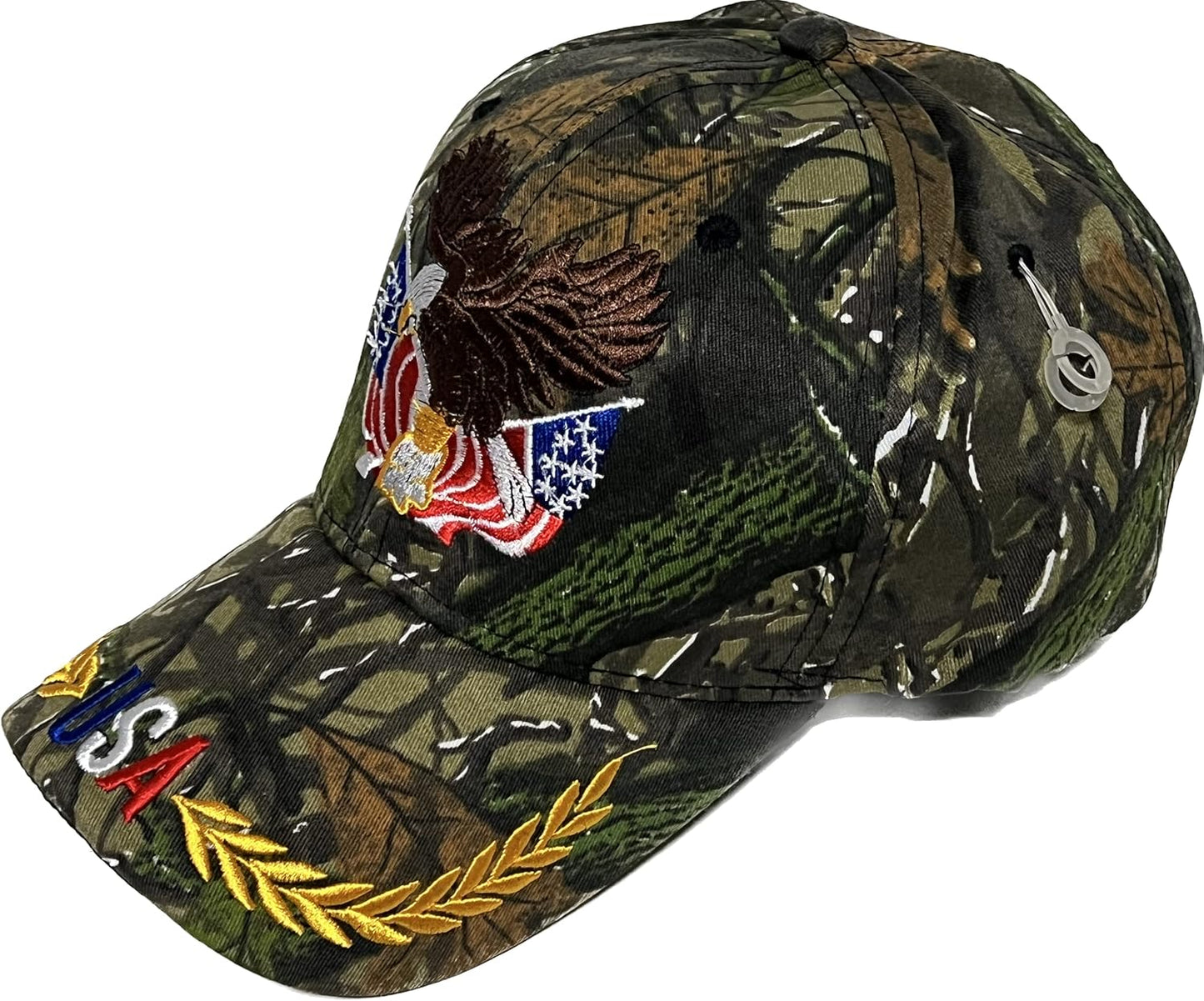 USA Camo Eagle Flag Baseball Cap Adjustable Embroidered Outdoor for Men Women