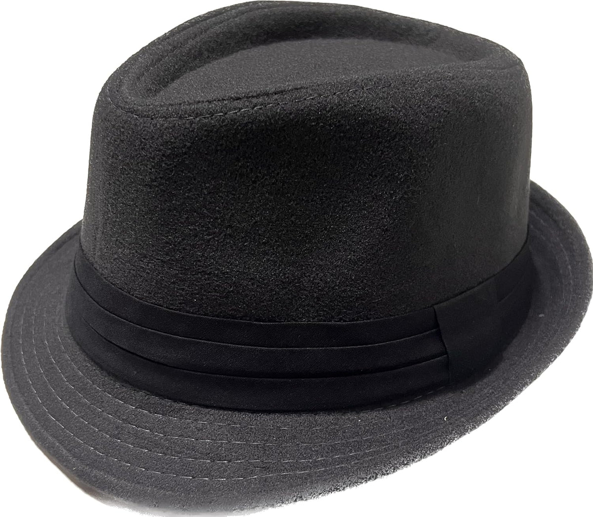 Wool Blend Vintage Fedora Bowler Hat with Adjustable Strap Classic Unisex Wool Blend Fedora Hat Brim Flat Church Cap  main image 2