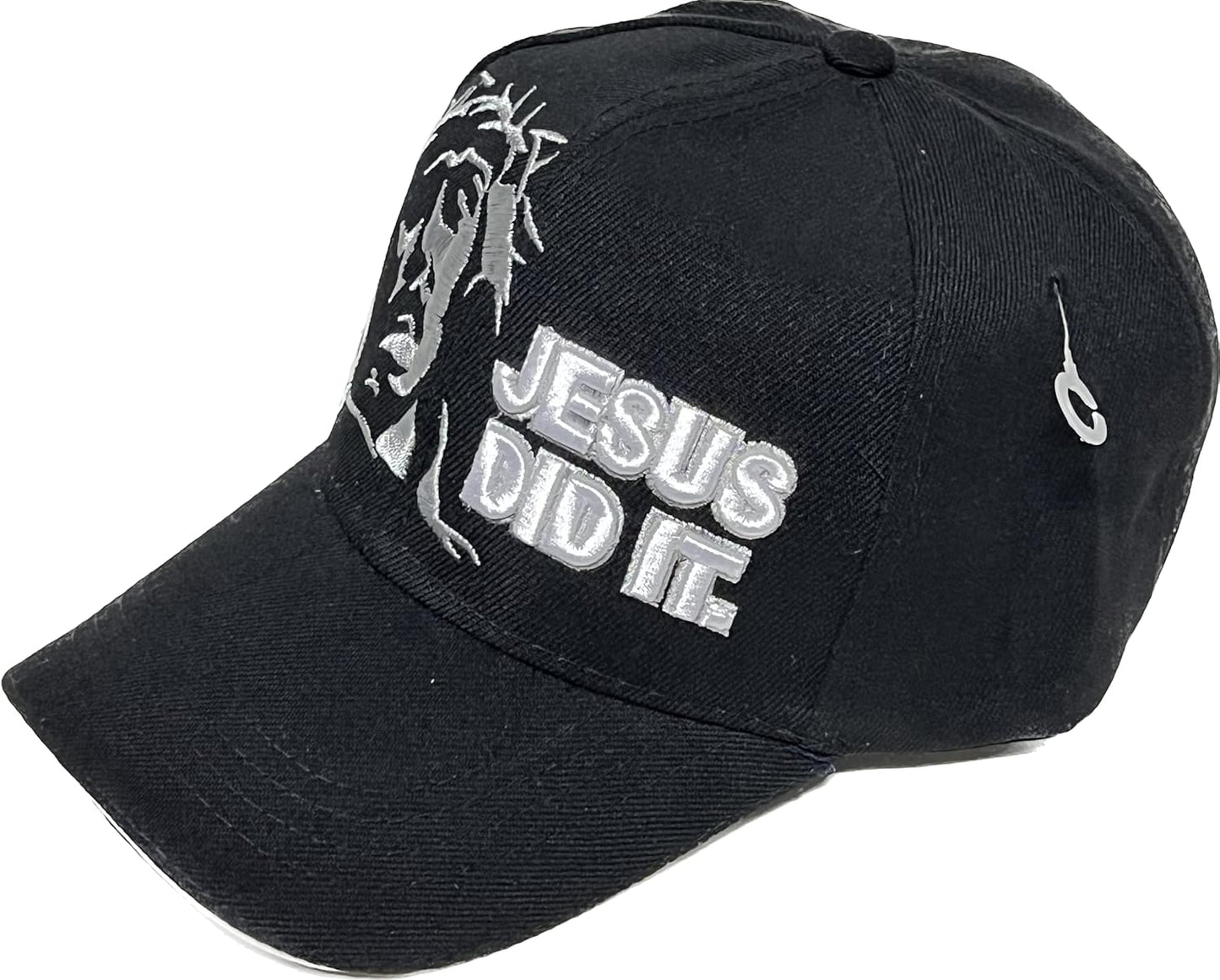 Jesus Did It Religious Bible Baseball Cap Adjustable 3D Embroidered Outdoor Black