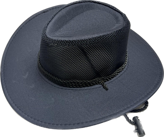 Cowboy Mesh Fedora Sun Adult Unisex Boonie Hat Outdoor Long Wide Brim Fishing Bucket Hat