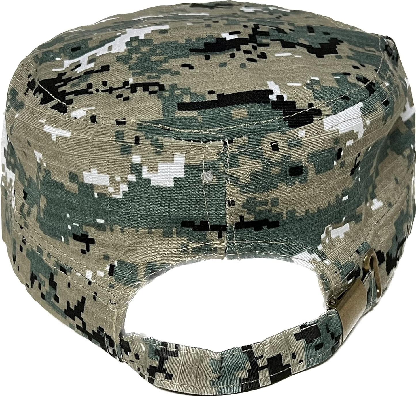 Camo Castro Cadet Army Caps Military Flat Top Baseball Dad Sun Hats Adjustable Metal Buckle