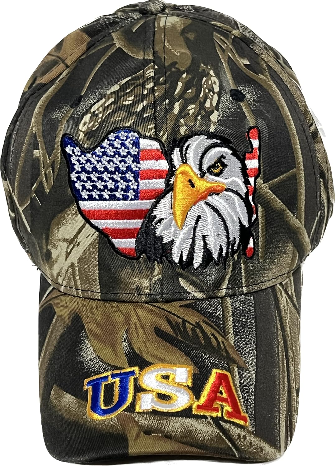 Trade Winds USA Flag Patriotic Eagle Camo Adjustable Baseball Cap For Unisex