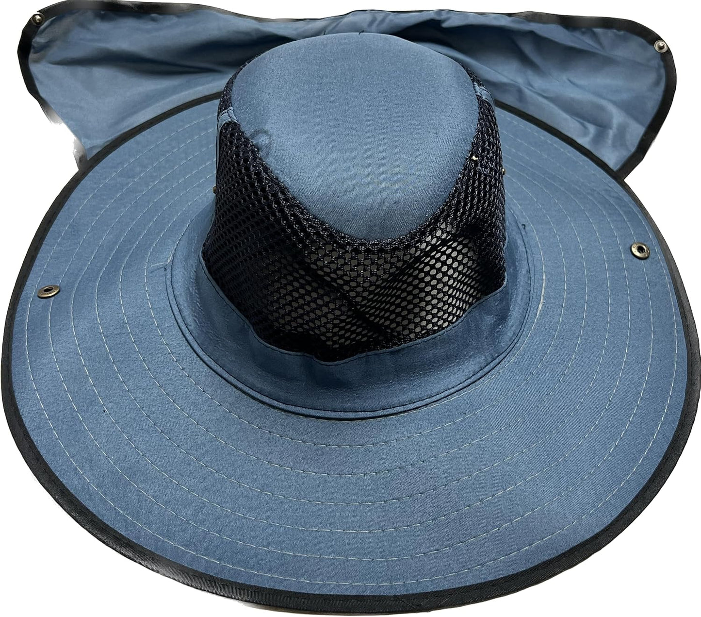 Summer Wide Brim Sun Adult Unisex Boonie Hat with Long Neck Flap Outdoor Long Fishing Bucket Hat