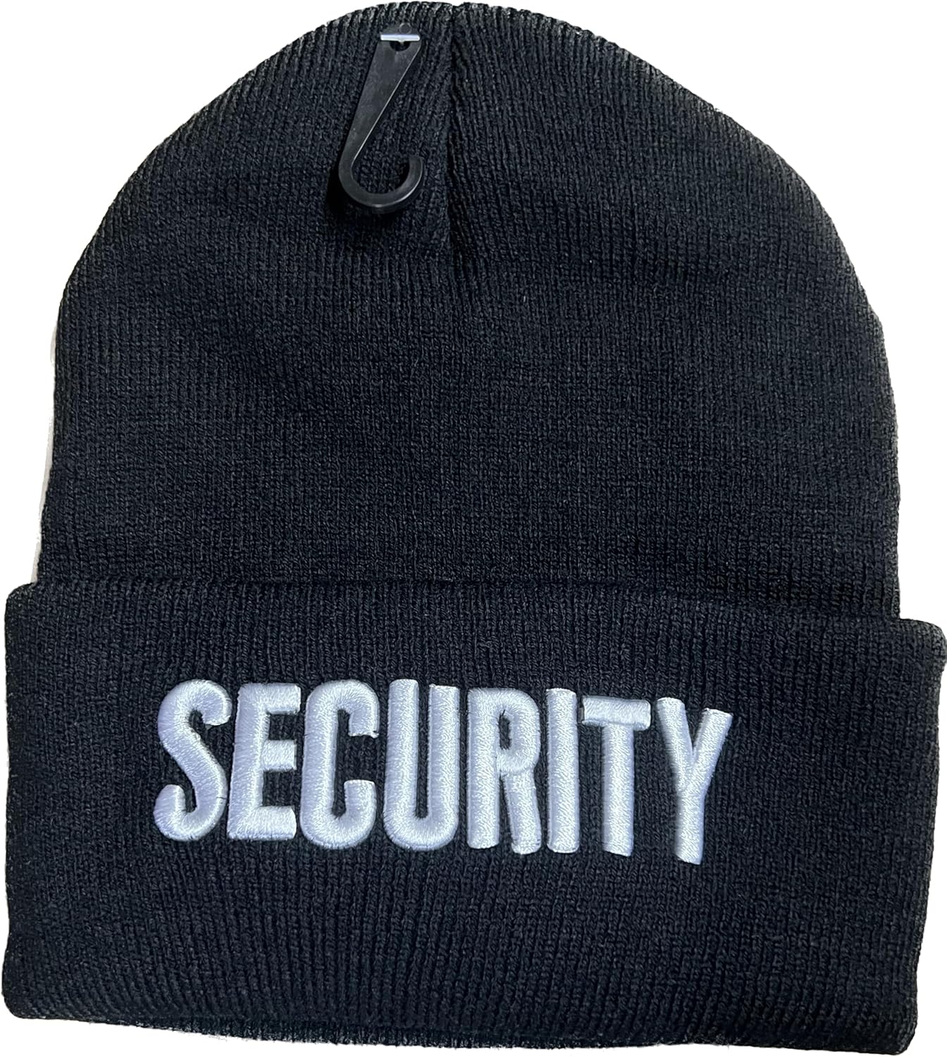 Security Long Beanie Men Women Unisex Cuffed Skull Knit OSFM Black