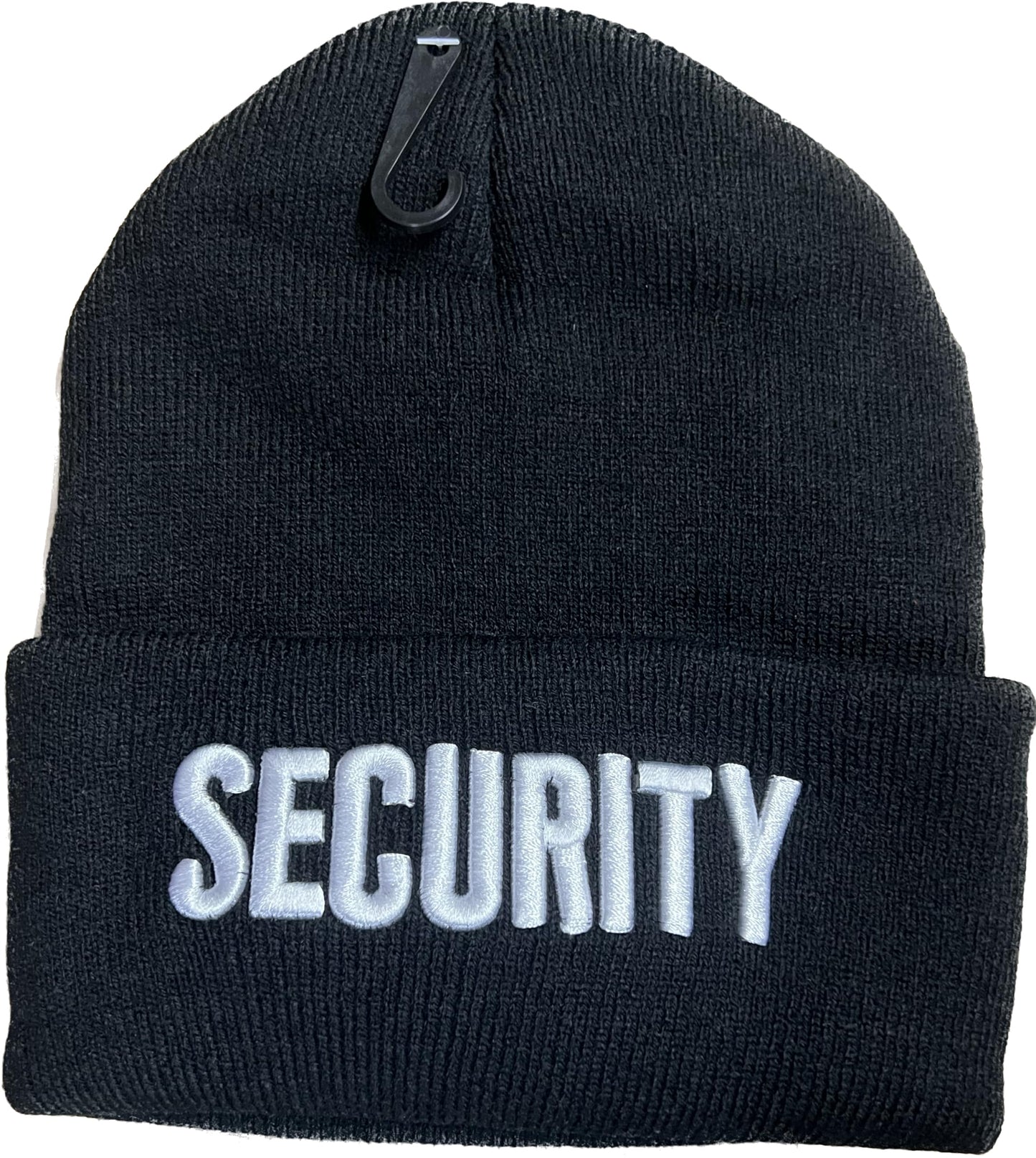 Security Long Beanie Men Women Unisex Cuffed Skull Knit OSFM Black