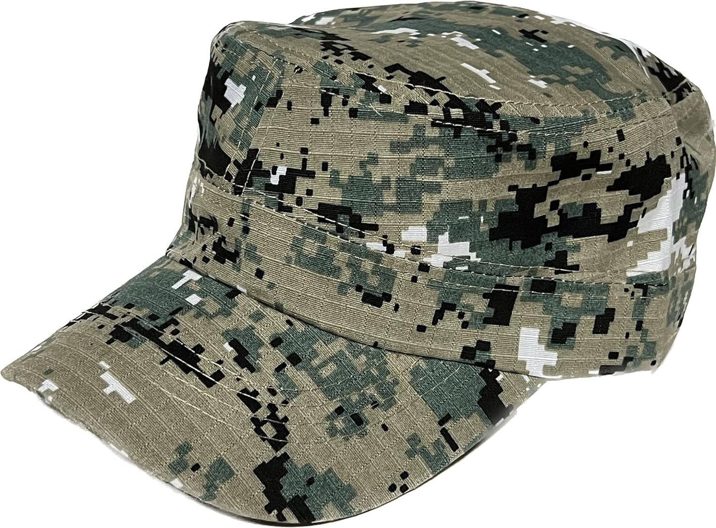 Camo Castro Cadet Army Caps Military Flat Top Baseball Dad Sun Hats Adjustable Metal Buckle