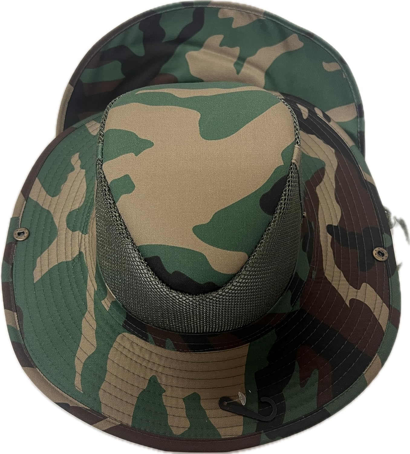 Adult Unisex Mesh Boonie Hat with Neck Flap Outdoor Long Wide Brim Fishing Bucket Hat