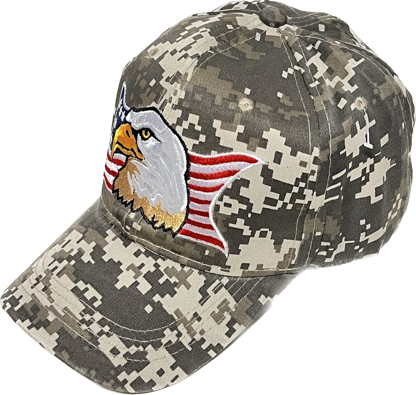 USA Eagle Camo Baseball Cap Adjustable Embroidered Outdoor for Men Women