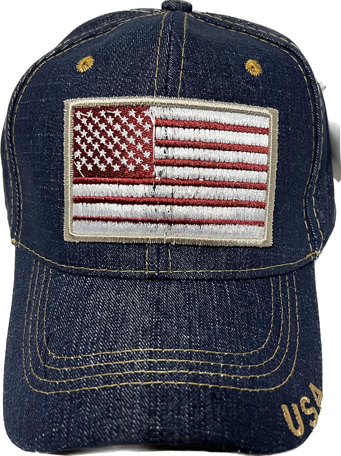 USA American Flag Jean Style Baseball Cap Adjustable Embroidered Outdoor for Men Women